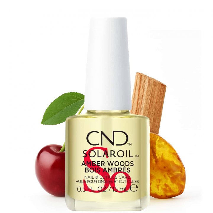 CND SolarOil Amber Woods Product Shot CND SolarOil Amber Woods bottle against a light background