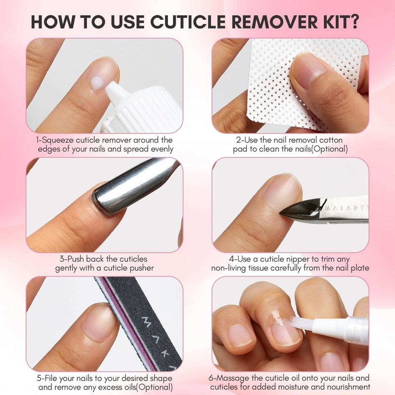 Cuticle Remover Kit Nail Care Tool Kit for Cuticle Softener Moisturize –  Makartt