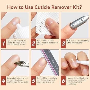 Makartt 4P Cuticle Remover Kit with Oil, Trimmer & File